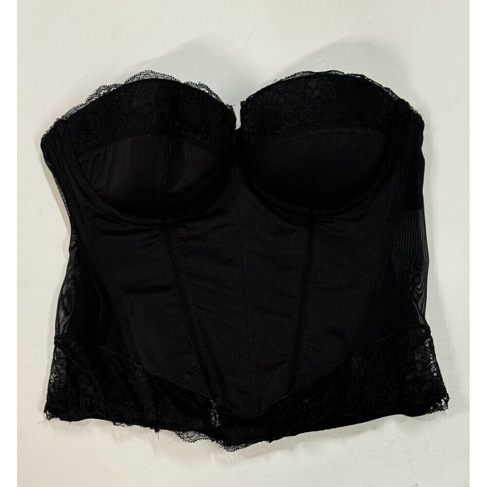 H&M Corset Womens 10 Black Lace Underwire Stretch